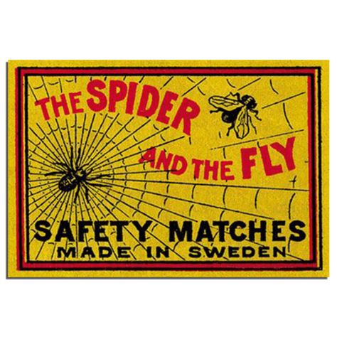 Vintage Matchbox - The Spider and the Fly Matchbox Vintage, Matchbox Covers, Graphics Vintage, Match Boxes, Matchbox Label, Matchbook Art, Matchbox Art, Vintage Poster Design, Safety Matches