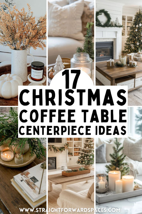 17 Best Christmas Coffee Table Decor Ideas Kitchen Table Christmas Centerpiece Ideas, Seasonal Coffee Table Decor, Living Room Table Christmas Centerpiece, Holiday Decor Ideas For The Home, Christmas Table Simple Decor, Christmas Wooden Tray Decor, Christmas Decoration Sidetable, Christmas Candle Table Decorations, Casual Christmas Table Decor