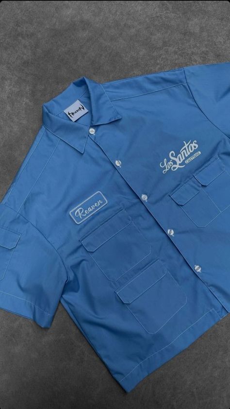 The fabric is fresh and quite comfortable Button Down Streetwear, Men’s Casual Shirts, Work Shirt Outfit Men, Workshirt Design, Work Shirt Outfit, Vintage Streetwear Men Outfits, Garage Fashion, Vintage Streetwear Men, Streetwear Branding