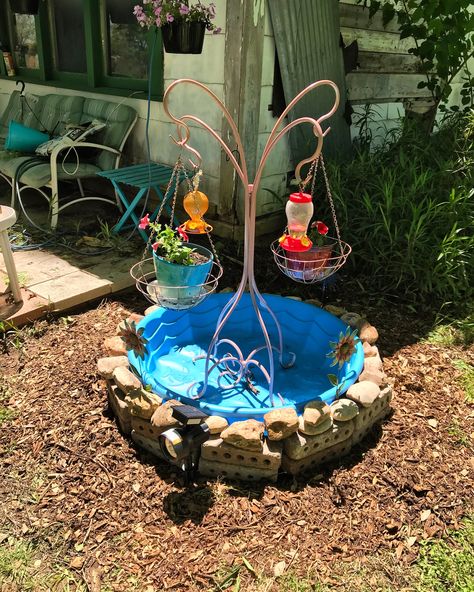 Kiddie pool Kiddie Pool Repurpose, Kiddie Pool Ideas, Zen Area, Party Playlist, Baby Pool, Summer Backyard, Kiddie Pool, New Farm, Bird Houses Diy