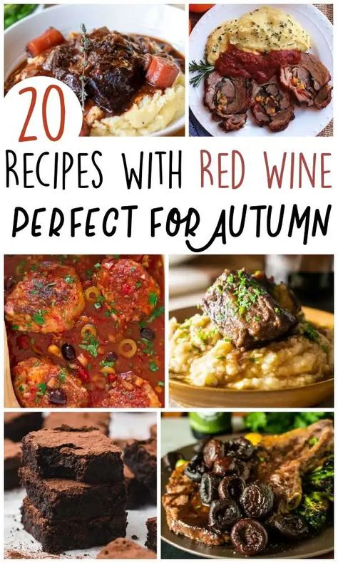 Red Wine In Recipes, Beef And Wine Recipes, Recipes That Use Red Wine Vinegar, Red Wine Soup Recipes, Meals With Red Wine, Food To Pair With Red Wine, Recipes With Red Wine Cooking, Recipes With Merlot Wine, Recipes To Use Up Red Wine