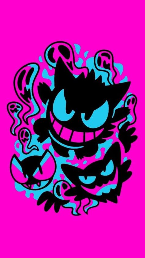 Pokemon Painting, Gengar Pokemon, Pokemon Halloween, Ghost Pokemon, Cool Pokemon Wallpapers, Graffiti Doodles, 2160x3840 Wallpaper, Japon Illustration, Cute Pokemon Wallpaper