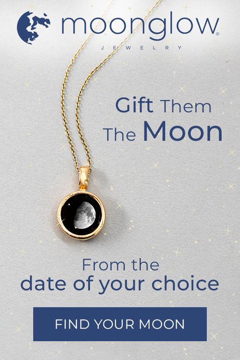 Moonglow is jewelry that features the picture of the moon from the date of your choice. Your moon will absorb light and glow in dark environments. Symbolic Moon Shaped Necklace For Gift, Unique Crystal Necklaces With Moon Charm As A Gift, Moon Shaped Necklace With Moon Print For Gift, Moon Gift Ideas, Jeans And White Shirt, Moon Print Moon-shaped Necklace Gift, Mystical Moon-shaped Crystal Necklace Gift, Moon Phases Necklace, Glow In Dark