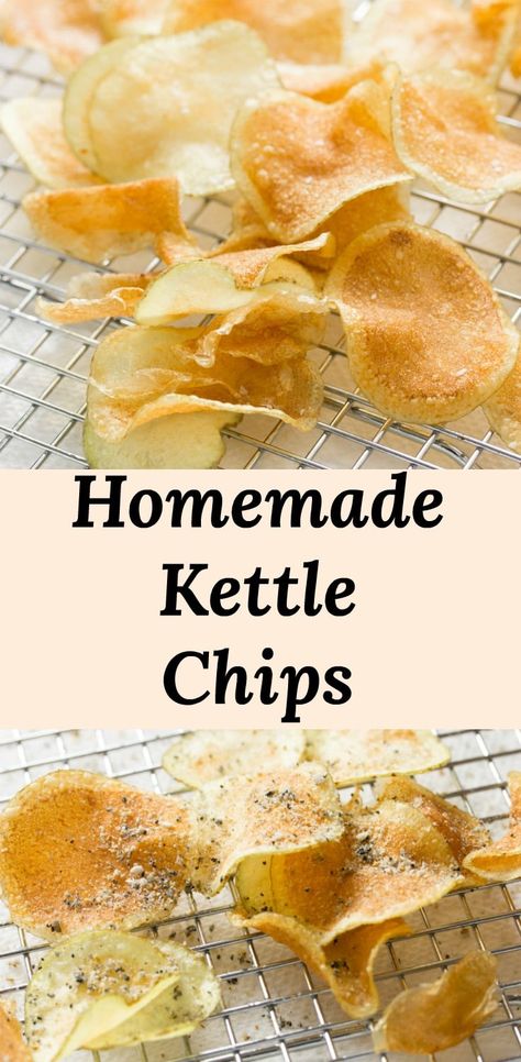 Homemade Potato Chips Recipe, Potato Chips Homemade, Chip Seasoning, Kettle Cooked Chips, Potato Chip Recipes, Food Recipes Vegetarian, Homemade Chips, Kettle Chips, Chips Recipe