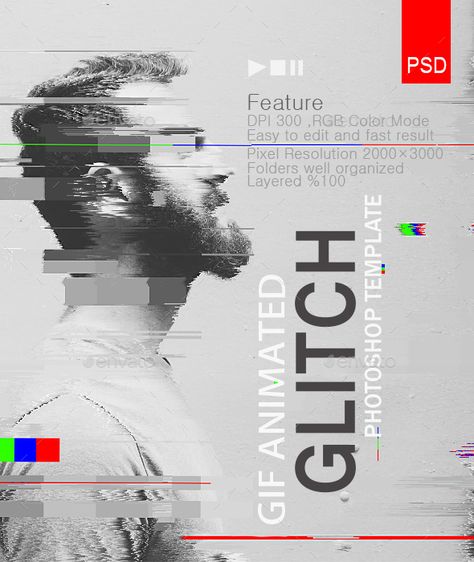 Gif Animated Glitch - Photoshop Templates - Photo Templates Graphics Flyer Dj, Photoshop Tutorial Graphics, Advanced Photoshop, Gif Animated, Beginner Photo Editing, Photoshop For Photographers, Design Photoshop, Plakat Design, Photo Editing Photoshop