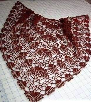 Lidia Crochet Tricot, Crochet Lace Shawl, Gilet Crochet, Pineapple Crochet, Crochet Lace Edging, Shawl Crochet, Crochet Bolero, Crochet Shawls And Wraps, Triangle Shawls