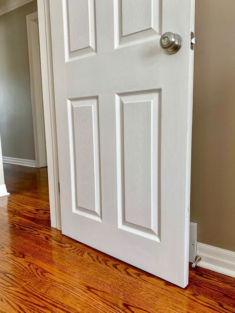 How To Clean Bedroom, Clean Baseboards, White Bedroom Door, Six Panel Door, Borax Cleaning, White Baseboards, 6 Panel Doors, White Interior Doors, Cleaning Baseboards