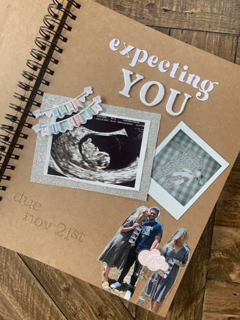 Infant Scrapbook Ideas, First Bath Scrapbook Page, My First Year Scrapbook Ideas, One Year Old Scrapbook Ideas, Ultrasound Scrapbook Page, Scrap Book For New Born Baby, Babybook Scrapbook Ideas, Baby Scrap Booking Idea, 1st Year Scrapbook Baby