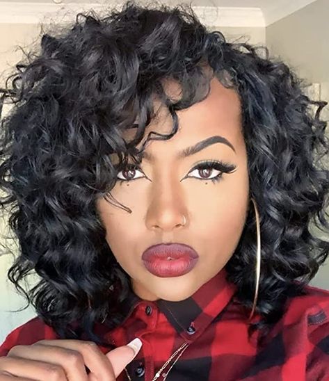 Crochet Weave Hairstyles, Short Curly Weave Hairstyles, Deep Wave Crochet Hair, Bob Riccio, Short Curly Weave, Curly Sew In, Ocean Wave Crochet Hair, Crochet Hairstyles, Curly Weave