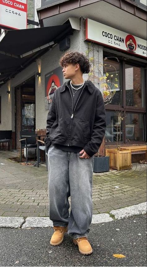 Timbs Outfit, Timbs Outfits, Timberland Outfit, Looks Hip Hop, Timberland Boots Outfit, Timberland Outfits, Jeans Outfit Men, Aesthetic Outfits Men, Streetwear Fits