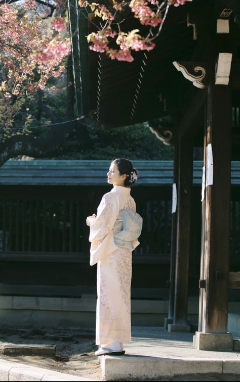 Kimono Photography, Yukata Women, Japanese Traditional Clothing, Cute Kimonos, Japan Picture, Fine Art Portrait Photography, Nature Photoshoot, Japan Outfit, Japan Woman