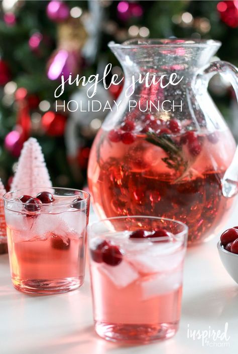 Jingle Juice Holiday Punch | inspiredbycharm.com #IBCholiday Christmas Drinks Alcohol, Jingle Juice Holiday Punch, Refreshing Punch, Drinks Nonalcoholic, Christmas Cocktails Easy, Jingle Juice, Christmas Drinks Alcohol Recipes, Whipped Vodka, New Year's Desserts