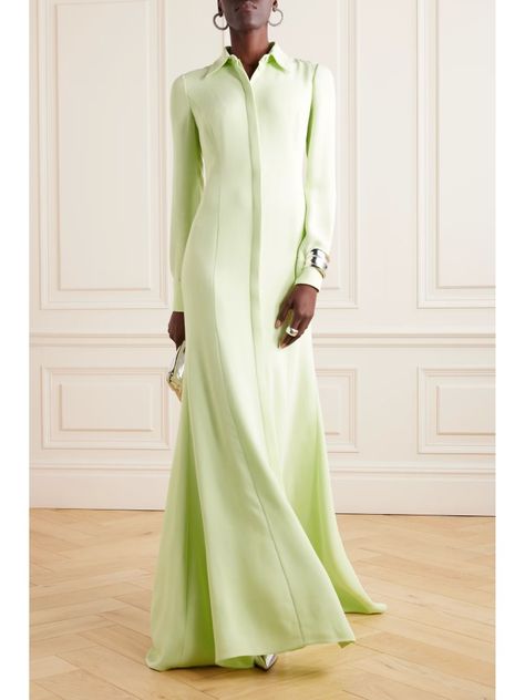 Shirt Gown, Stunning Gowns, Silk Crepe, Net A Porter, Formal Wear, Valentino Garavani, Modest Fashion, Denim Dress, Gowns Dresses