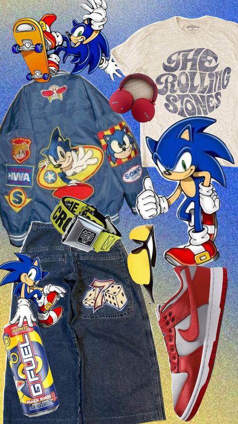 sonic blue yellow outfit Blue Yellow Outfit, Sonic Shoes, Sonic Blue, Funky Outfits, Diy Fashion Clothing, Scene Kids, Yellow Outfit, Future Outfit, Sonic And Shadow