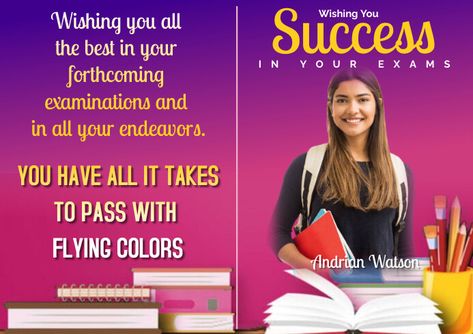 Editable All the best in your exams success card Success Cards For Exams Design, Success Cards For Exams, Exam Success Wishes, Success Cards, Best Wishes For Exam, Exam Wishes, Success Wishes, Halloween Promotions, Halloween Bar