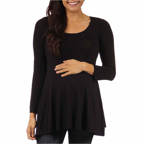 24/7 Comfort Apparel Knit Blouse-Maternity, Black (Size: 1x) - Womens... ($37) ❤ liked on Polyvore featuring maternity and plus size Charcoal Clothing, Maternity Tunic, Casual Maternity, Maternity Blouse, Pregnancy Wardrobe, Bold Jewelry, Womens Maternity, Maternity Tops, Knitting Women