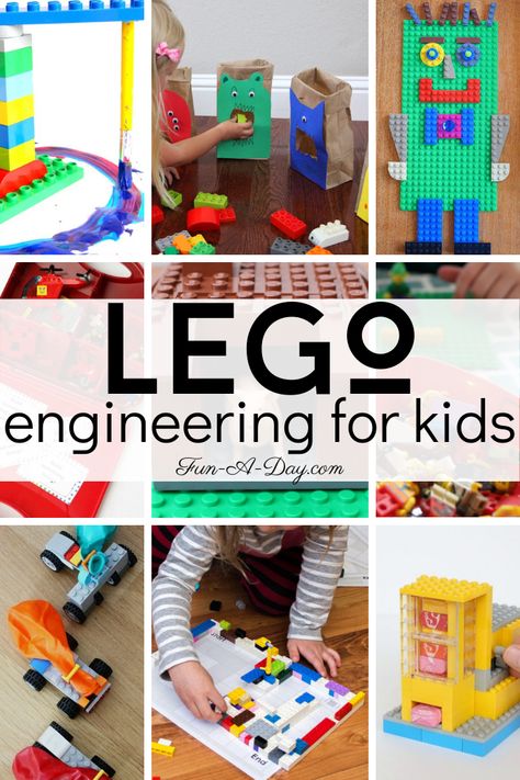 I love LEGO creations that teach! These LEGO engineering challenges, or STEM challenges, are perfect for kids of all ages, from preschool to kindergarten to early elementary. Lego Challenges For Kindergarten, Lego Kindergarten Activities, Steam Challenges Kindergarten, Lego Enrichment Activities, Steam Lego Activities, Lego Activity For Kids, Stem Lego Challenges, Lego Math Kindergarten, Lego Stem Activities For Kindergarten