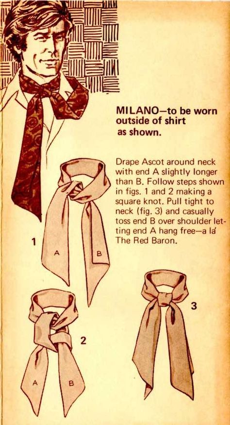 The Great European Ascot: Complete Do-It-Yourself Instructions for Americans – Put This On Trad Fashion, Celana Jins Wanita, Mens Scarf Fashion, Vintage Mens Fashion, Fashion Menswear, Scarf Tying, How To Wear Scarves, Neck Ties, Mens Scarves