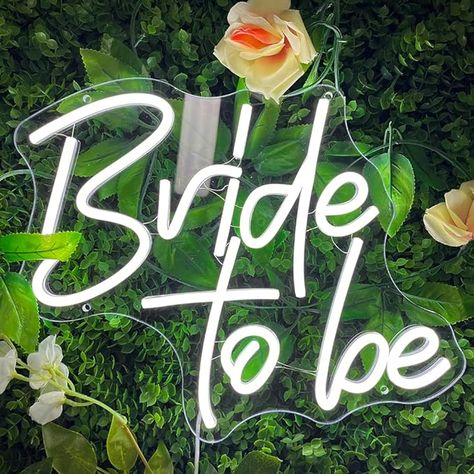 Amazon.com : Bride to be Neon Sign White LED Neon Lights for Wall Decor Wedding Bachelorette Engagement Party Bridal Shower Gifts, Bride to be Light Up Sign Banner Wedding Neon Light : Tools & Home Improvement Party Neon Sign, Custom Wedding Decor, Party Neon, Wedding Background Decoration, Led Light Design, Bridal Decorations, Wedding Wall Decorations, Custom Wall Decor, Light Up Signs