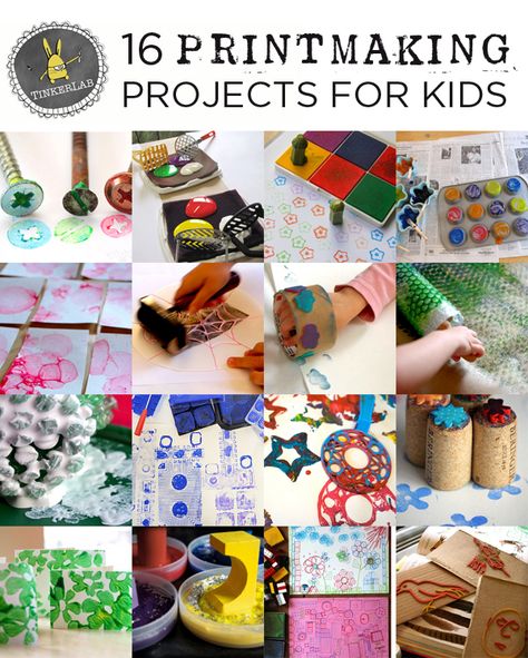 16 Easy Printmaking Projects for Kids | TinkerLab.com Easy Printmaking, Kids Printmaking, Printmaking Projects, Homeschool Art, Camping Art, Childrens Crafts, Preschool Art, Craft Activities For Kids, Activities To Do