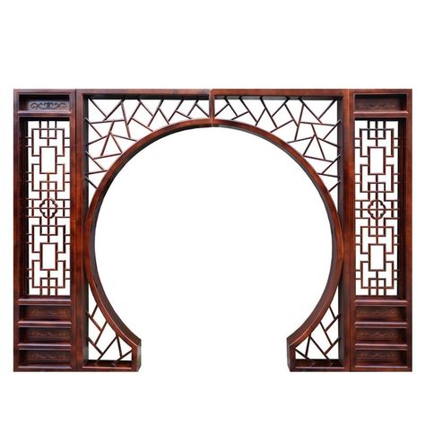 Chinese Partition Design, Chinese Partition, Round Doorway, Chinese Living Room, Moon Door, Chinese Motifs, Frame Living Room, Chinese Room, Chinese Door