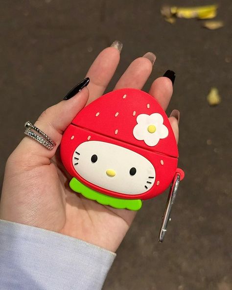 🍓 Hello Kitty Strawberry Airpods Case 🍓 LlNK lN BlO #hellokitty #hellokittylovers #hellokittycore #airpods Hello Kitty Strawberry, Nordic Tattoo, Study Stationery, Girly Phone Cases, Animal Phone Cases, Pretty Phone Cases, Cute Car Accessories, Airpods 3, Hello Kitty Collection