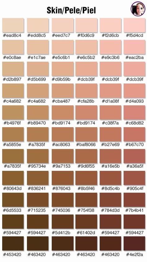 Skin Tone Chart, Skin Color Chart, Colors Code, Skin Palette, Asian Skin Tone, Procreate Color Palettes, Flat Color Palette, Procreate Color Palette, Pony Town Skins