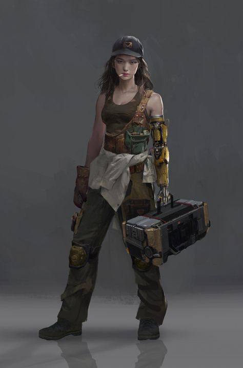 ArtStation - Repair woman worker, tingting Y Sci Fi Engineer, Starwars Ocs, Apocalypse Woman, Steampunk Underwater, Sci Fi Oc, Scifi Steampunk, Cyberpunk Dnd, Arcane Character, Writing Aesthetics