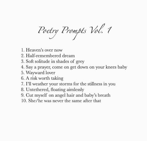 Poetry Topics Ideas Writing Prompts, Poem Writing Prompts Love, Poem Starters Ideas, February Poetry Prompts, Happy Poem Prompts, Writing Prompts For Poetry, Poem Titles Ideas, Writing Prompts For Poems, Song Concept Ideas