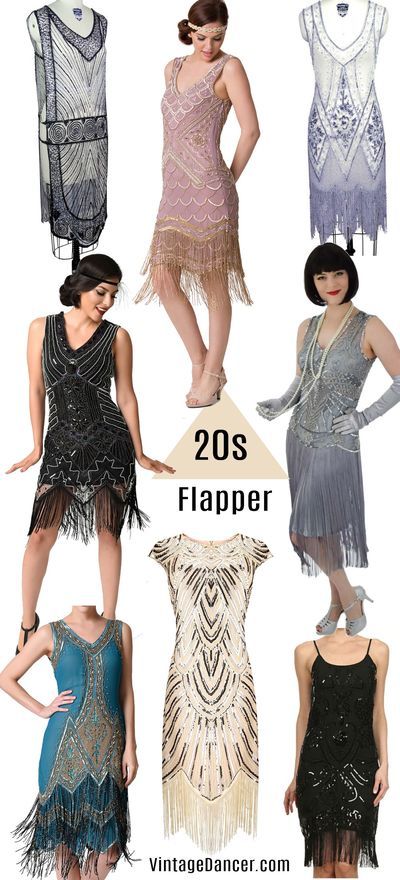 1920s flapper dresses, 1920s style clothing at VintageDancer.com/1920s Great Gatsby Outfits, Flapper Dresses 1920s, Dresses 1920s Style, Gatsby Outfit, 1920s Flapper Costume, 1920s Costume, Flapper Dresses, Fringe Flapper Dress, Flapper Costume