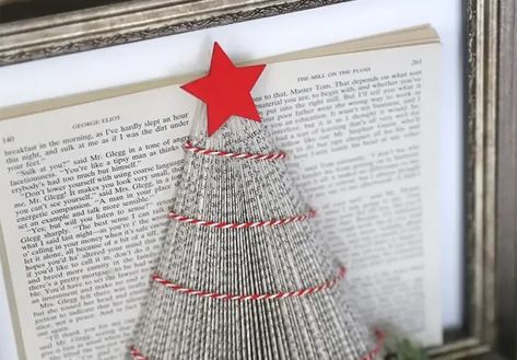 19 fun and free book folding patterns 2024 | Gathered Free Book Folding Patterns, Book Folding Patterns Free Templates, Upcycled Books Crafts, Book Folding Templates, Book Folding Patterns Free, Cut And Fold Books, Book Christmas Tree, Paper Christmas Ornaments, Book Tree