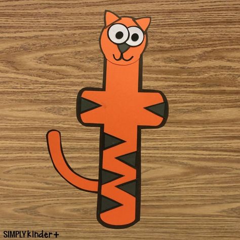 Phonics Crafts, Tiger Craft, T Alphabet, The Letter T, Tiger Crafts, Lowercase Alphabet, Lowercase Letter, Alphabet Crafts, Letter T