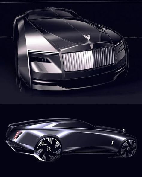 Rolls Royce Sketch, Rolls Royce Concept, Car Top View, Futuristic Cars Concept, Suv Concept, Auto Design, Instagram 2023, Architect Design House, Concept Car Design