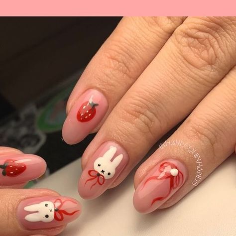 Demie on Instagram: "Miffy nails 🥺

#nailtechnician#nailtech#nailsoftheday#cutenails#nailinspo#nailart#nailartist#notd#perthnails#perthisok#perthurbanlist#miffynails#rabbitnails#handpaintednailart#nailart" Nails With Bunny Design, Aristocat Nails, Miffy Christmas Nails, Moomin Nails, Miffy Nails, Bunny Nail Art, Apple Nails, Nails Painting, Nailinspo Nailart