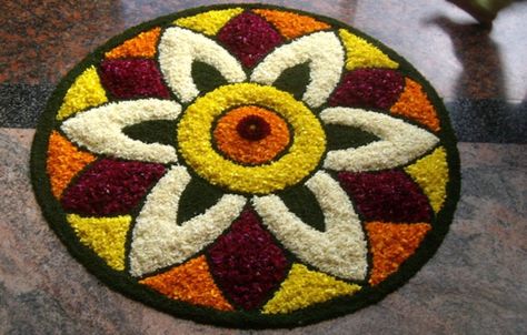 Rangoli Designs Floral, Flowers Rangoli Designs Ideas Diwali, Simple Rongali Design Diwali, Flowers Rangoli Designs Ideas Simple, Rangoli For Diwali With Flowers, Easy Flower Rangoli Designs, Floral Rangoli Designs Diwali, Flower Rangoli Designs Ideas Beautiful, Flower Rangoli Designs Ideas Diwali