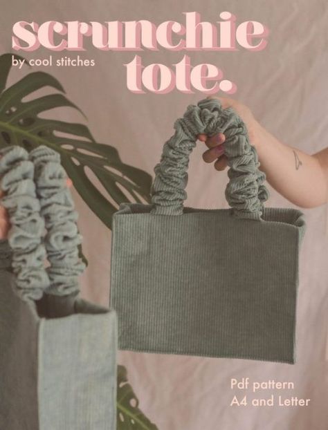 Scrunchie Tote Handles Tutorial Cool Stitches, Diy Tote, Diy Bag Designs, Diy Bags Patterns, Tote Bags Sewing, Diy Tote Bag, Sewing Design, Diy Sewing Clothes, Diy Couture