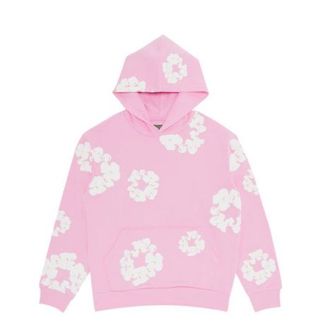 Preppy Hoodies Summer, Pink Denim Tears Hoodie Outfit, Flower Hoodie Design, Denim Tears Hoodie, Denim Tears Outfit, Hoodies Pink, Cute Online Clothing Stores, Flower Hoodie, Essentials Hoodie