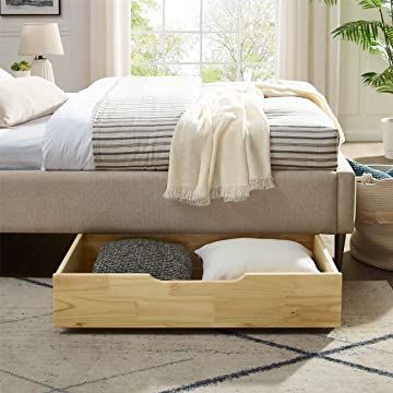 Small Bedroom Ideas For Couples, King Size Platform Bed, Bed Risers, King Platform Bed, King Size Sheets, Bed Storage Drawers, Rolling Storage, Bed With Drawers, Couple Bedroom