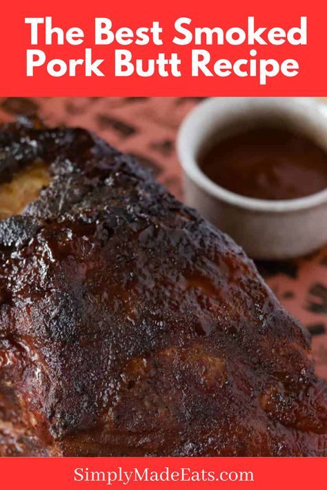 Smoked butt pork with bbq sauce. Pulled Pork Smoker Recipes, Smoked Pork Recipes, Smoked Pork Shoulder, Traeger Grill Recipes, Smoker Cooking, Smoked Pulled Pork, Pellet Grill Recipes, Smoked Meat Recipes, Smoked Meat