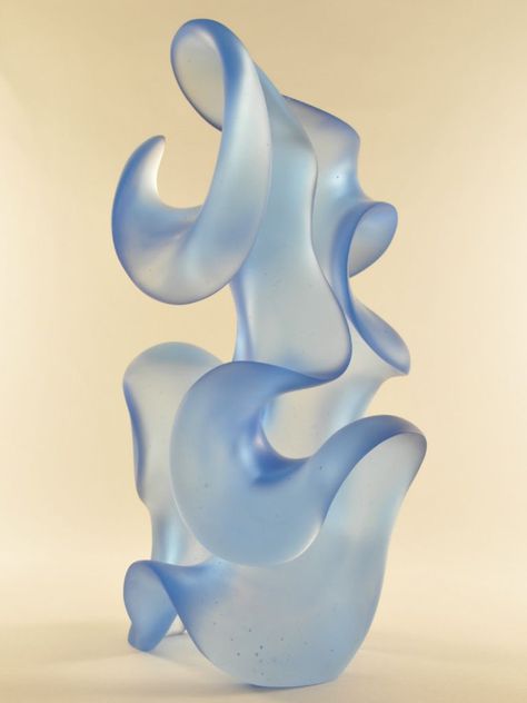 Pollitt Studio | Capricious, a pale cobalt blue glass sculpture Glass 3d Art, Cool Sculpture Ideas, Abstract Sculpture Ideas, Liquid Sculpture, Glass Sculpture Art, Blue Objects, Sculpture Water, Blue Sculpture, Light Blue Art