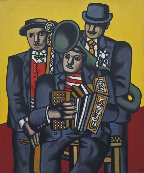 Fernand Léger. The Three Musicians. 1944 (after a drawing of 1924-25; dated on painting 1924-44) | MoMA America Martin, Three Musicians, Francis Picabia, Sonia Delaunay, Georges Braque, Man Ray, Oil Painting Reproductions, Naive Art, Painting Wallpaper