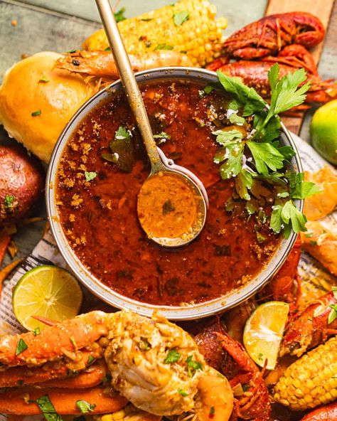 Old Bay Sauce Recipe, Old Bay Sauce, Seafood Butter Sauce Recipe, Seafood Boil Sauce Recipe, Boil Sauce Recipe, Seafood Boil Recipes Cajun, Meat Animals, Seafood Boil Seasoning, Crab Boil Recipe