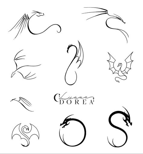 Simple Dragon Drawing, Dragon Tattoo Simple, Small Dragon Tattoos, Small Shoulder Tattoos, Rune Tattoo, Sharpie Tattoos, Creepy Tattoos, Tattoo Style Drawings, Celtic Tattoos