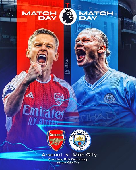 Matchday poster EPL football sports poster design concept Football Vs Poster Design, Matchday Poster Graphic Design Football, Football Matchday Design, Soccer Match Poster, Match Day Graphic, Football Graphic Design Poster, Football Matchday Poster, Social Media Advertising Design Ideas, Football Social Media Design