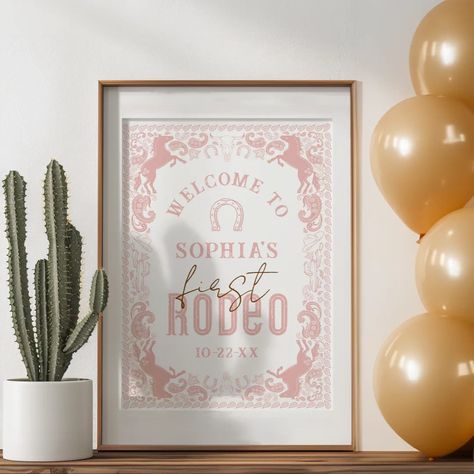 Pink First Rodeo Birthday Party Welcome Sign | Zazzle First Rodeo Birthday Party, Rodeo Birthday Party, First Rodeo Birthday, Rodeo Birthday Parties, Rodeo Birthday, Party Welcome Sign, First Rodeo, Party Signs, Create Sign