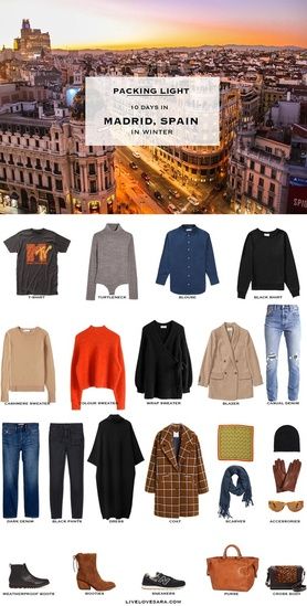 What to pack for Madrid packing list | Madrid Outfit Ideas | What to Wear in Madrid | Spain Packing list | Winter Packing List | What to Wear in Spain | Spain Outfits Ideas | Packing Light | Capsule Wardrobe | travel wardrobe | Fall packing list | travel capsule | livelovesara  #ShopStyle #MyShopStyle #Winter #Holiday #Vacation #Travel What To Wear In Spain, Packing List Winter, Outfit Viaje, Spain Packing List, Spain Outfit Ideas, Spain Winter, Spain Travel Outfits, Madrid Outfits, Winter Vacation Outfits