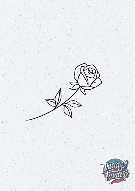 Silhouette Rose Tattoo, Small Rose Outline Tattoo, Simple Rose Outline Tattoo, Basic Rose Tattoo, Rose Outline Tattoo Design, Rose Small Tattoo Design, Rose Tattoo Design Small, Small Rose Drawing, Easy Rose Tattoo