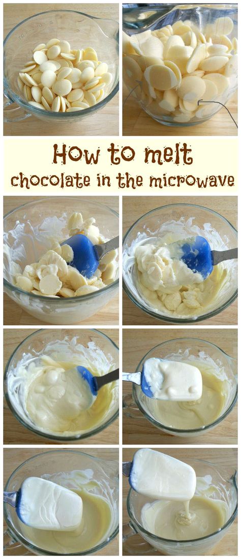 How to melt chocolate and confectionery coating (Candy Melts) in the microwave without burning the wafers. Best Way To Melt Candy Melts, Chocolate Melts Tips, Melting Chocolate In Microwave, How To Melt Chocolate In Microwave, How To Melt Candy Melts, Melting Candy Melts, Candy Molds Recipes, Chocolate Molds Recipe, Modeling Chocolate Recipes