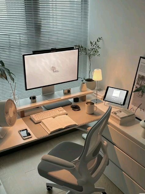 Set Up Work Desk, Small Gamer Setup, Laptop Setup Ideas Aesthetic, Home Office Desk Aesthetic, Aesthetic Work From Home Setup, Dream Computer Setup, Study Desk Ideas Aesthetic, Workspace In Bedroom, Bedroom With Workspace