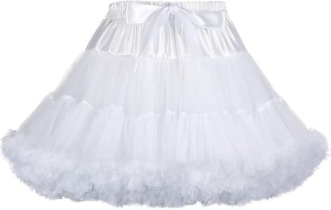 PRICES MAY VARY. High Quality :Tiered tulle and soft satin. Two tiered voile gathers increase the sense of layering and 1 petticoat prevent the voile scratching your sensitive skin,comfortable and breathable. Elastic Waist: The petticoat skirt for women with elastic waist can be stretched from 15.8 - 35 inches. Skirt Length -19.7 inches. Fit for girls above 10 teens and adults. Puffy Underskirt: Two-Layered tulle crinoline petticoat keep your skirt look much more fluffy than normal skirt. This t Tulle Skirts, Tutu Skirt Women, Womens Tulle Skirt, Petticoat Skirt, Tulle Underskirt, Puffy Skirt, Tulle Material, Halloween Fancy Dress, Ballet Dress